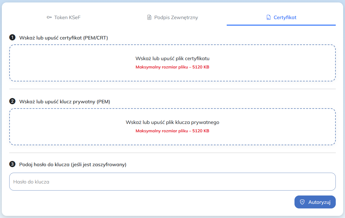 Autoryzacja certyfikatem